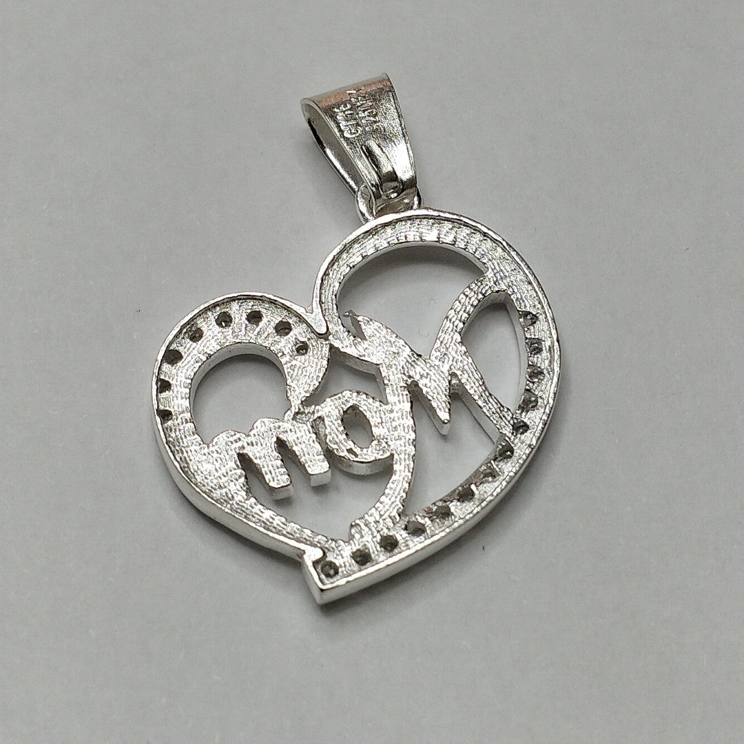 DIJE CORAZON C/CIRCONIAS PLATA .925 3.1 GR (NUEVO)