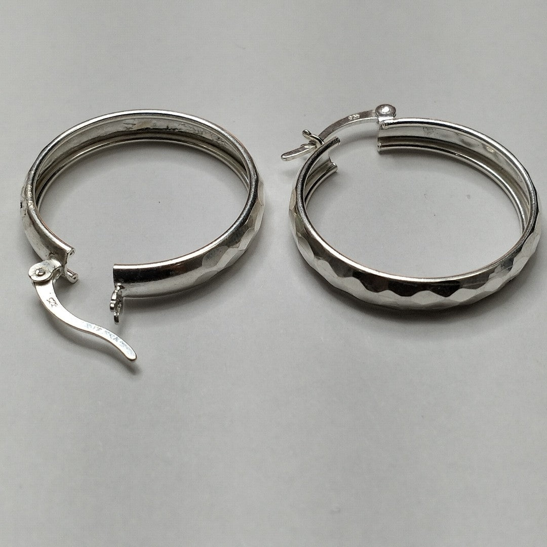 ARETES ARRACADAS FACETADAS PLATA .925 2.6 GR (NUEVO)