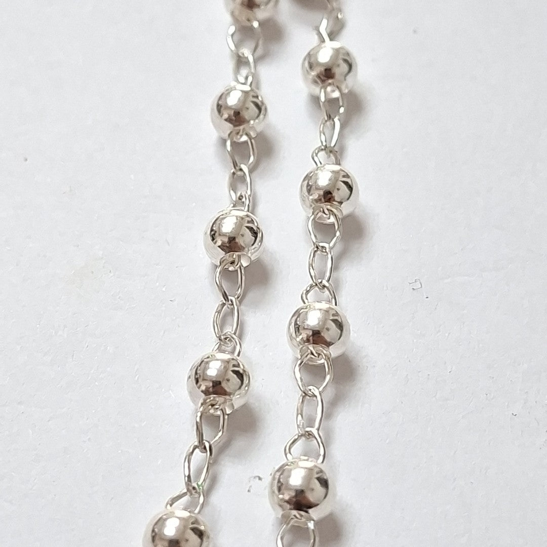 PULSERA TIPO ROSARIO PLATA .925 18 CM 4.22 GR (NUEVO)