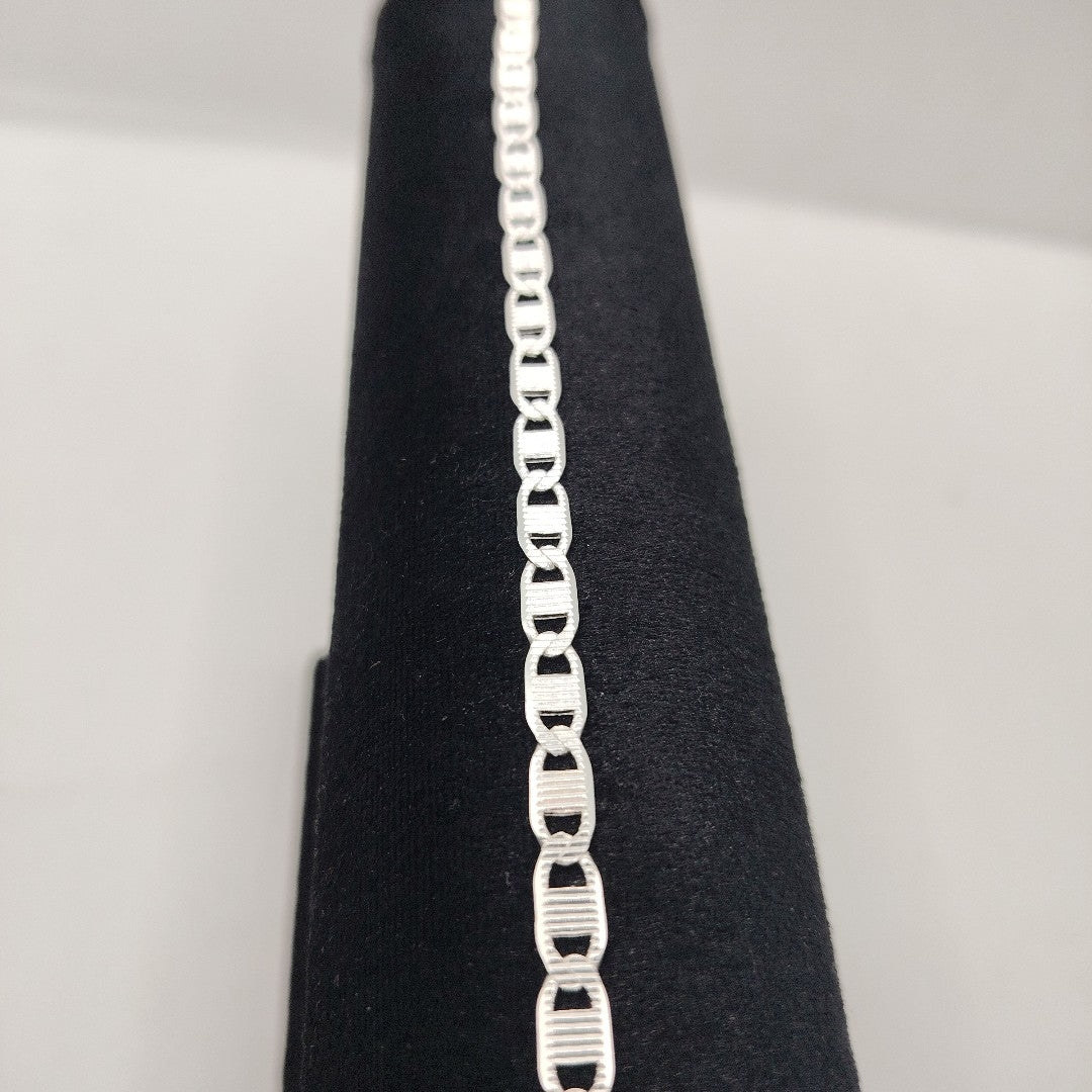 PULSERA TEJIDO ESPEJO PLATA .925 21 CM 7.5 GR (NUEVO)