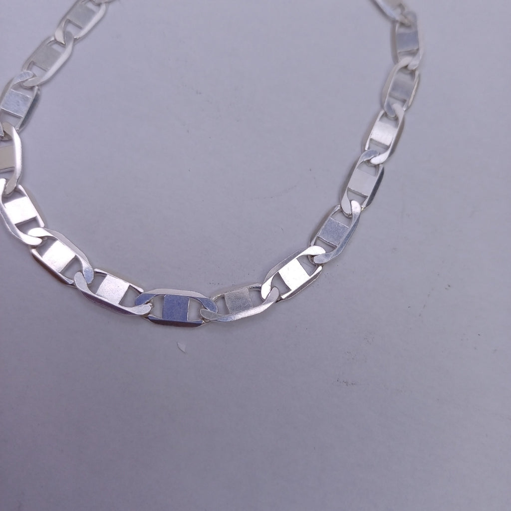 PULSERA TEJIDO ESPEJO PLATA .925 21 CM 7.5 GR (NUEVO)