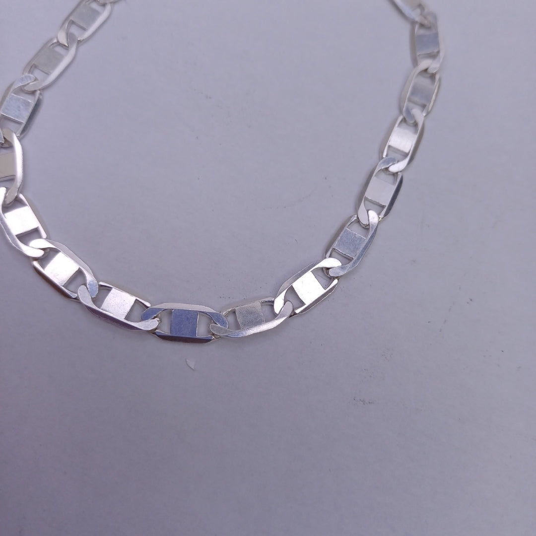 PULSERA TEJIDO ESPEJO PLATA .925 21 CM 7.5 GR (NUEVO)