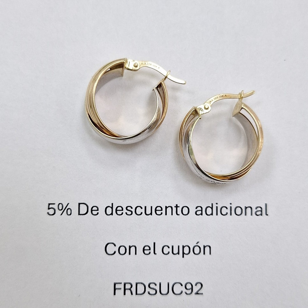 ARRACADAS PAR ORO COMBINADO 10 K 2.9 GRMS (SEMINUEVO)