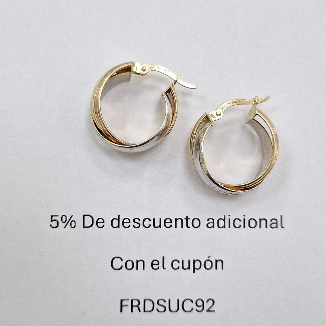 ARRACADAS PAR ORO COMBINADO 10 K 2.9 GRMS (SEMINUEVO)