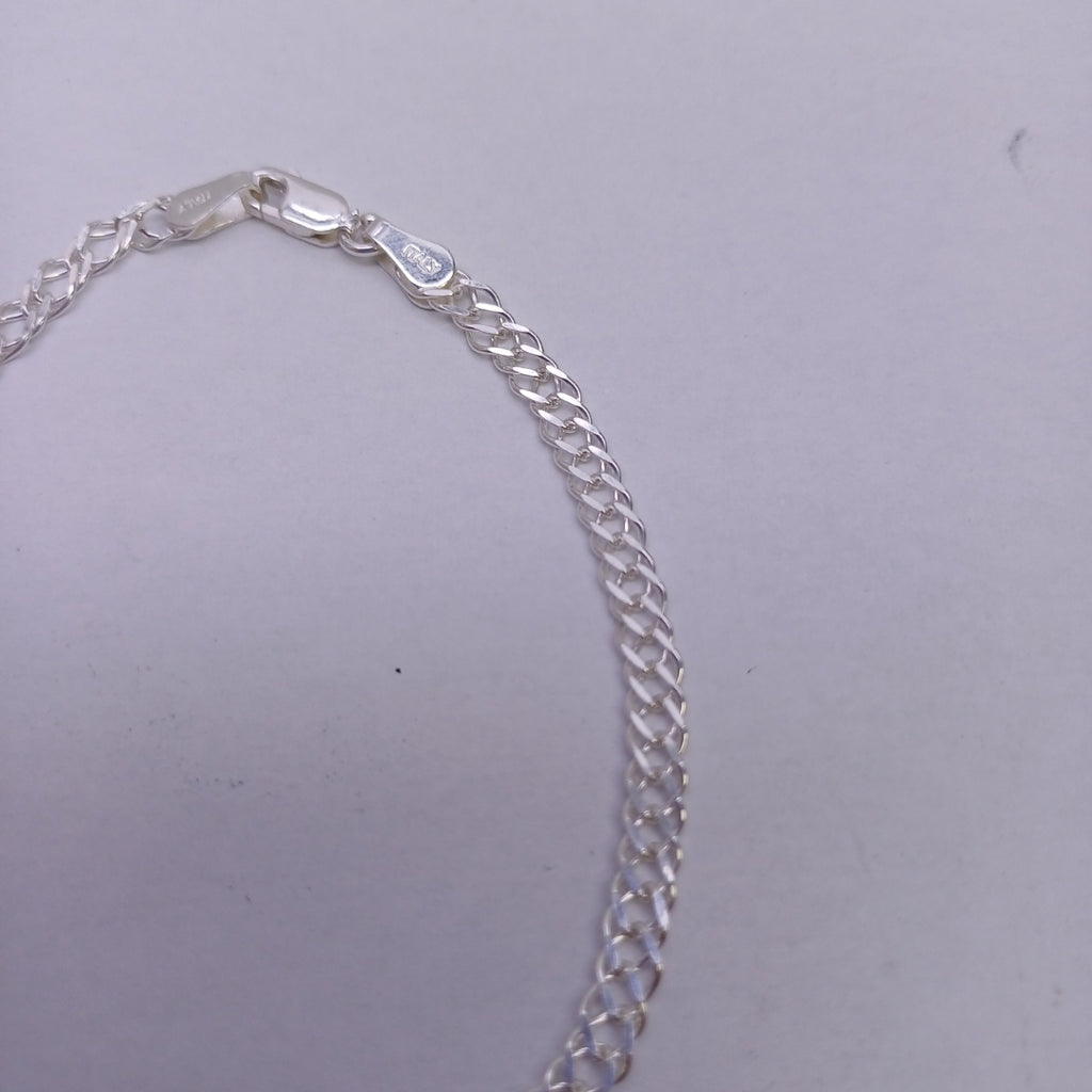 PULSERA DOBLE ESLABON PLATA .925 18 CM 3.53 GR (NUEVO)