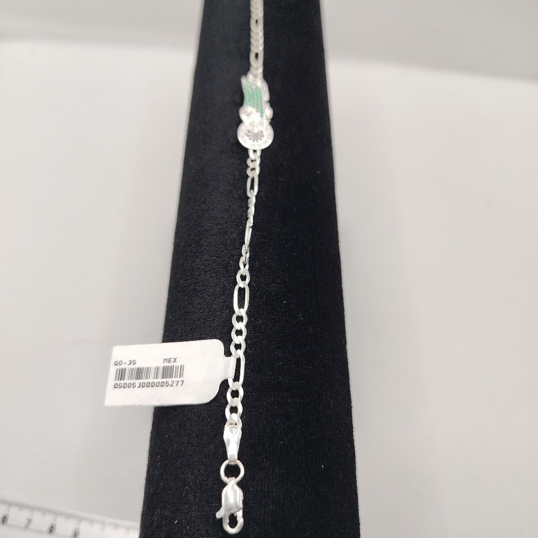 PULSERA TEJIDO SAN JUDAS PLATA .925 21 CM 5.6 GR (NUEVO)