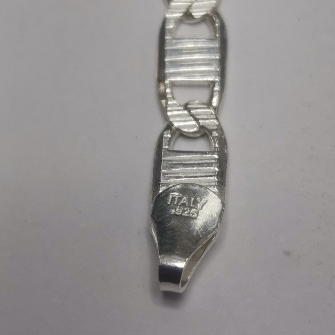 PULSERA TEJIDO ESPEJO PLATA .925 21 CM 7.8 GR (NUEVO)