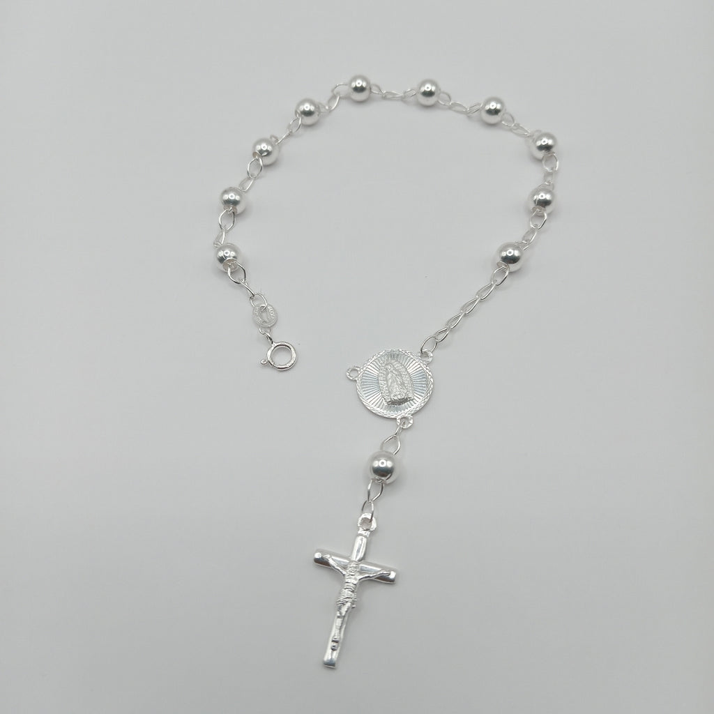 PULSERA TIPO ROSARIO PLATA .925 18 CM 4.22 GR (NUEVO)