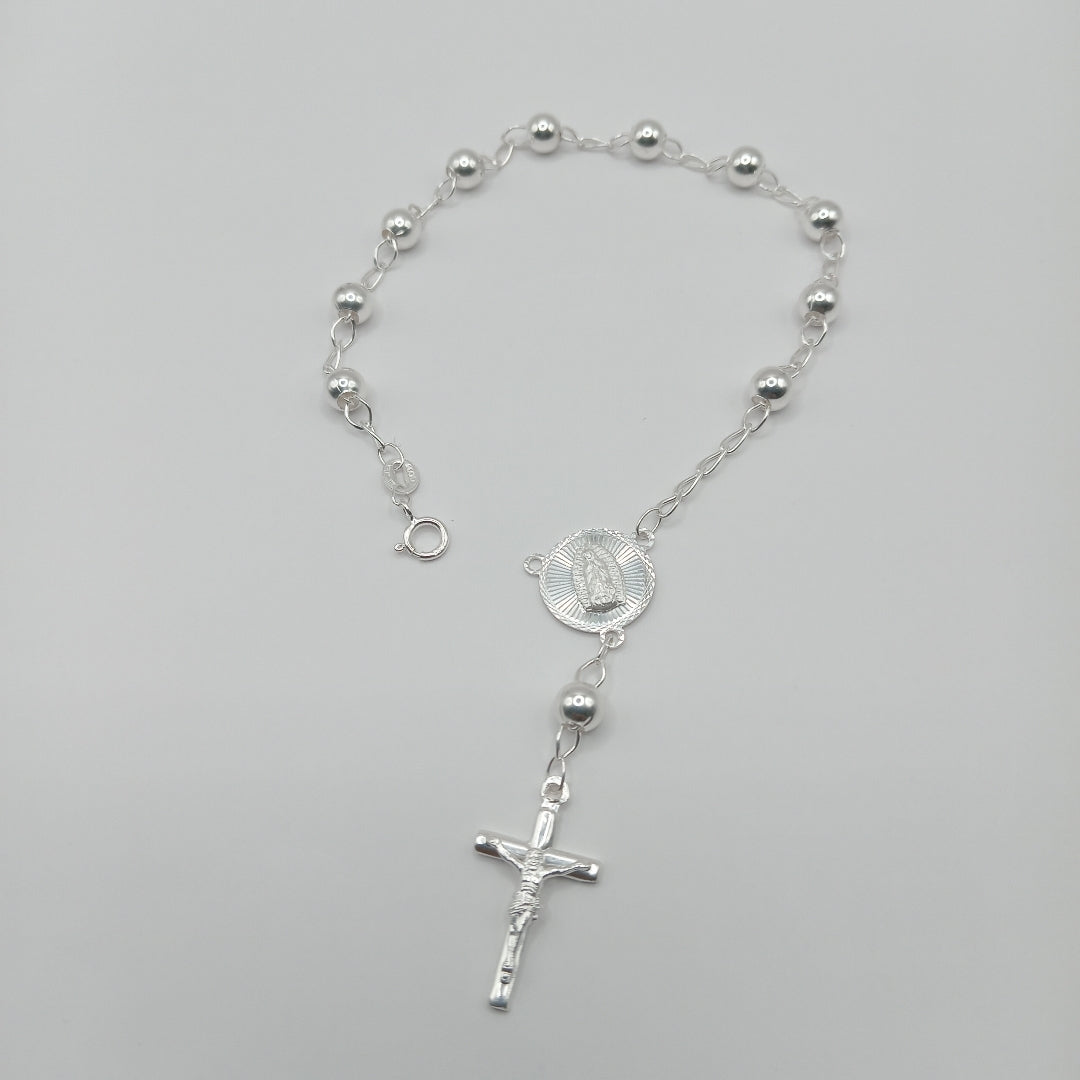 PULSERA TIPO ROSARIO PLATA .925 18 CM 4.22 GR (NUEVO)