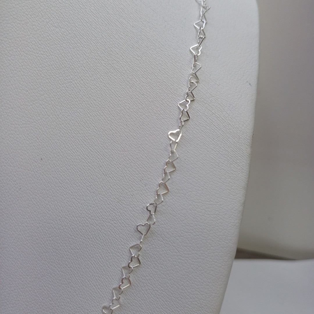 CADENA CORAZONES PLATA .925 60 CM 3.02 GR (NUEVO)