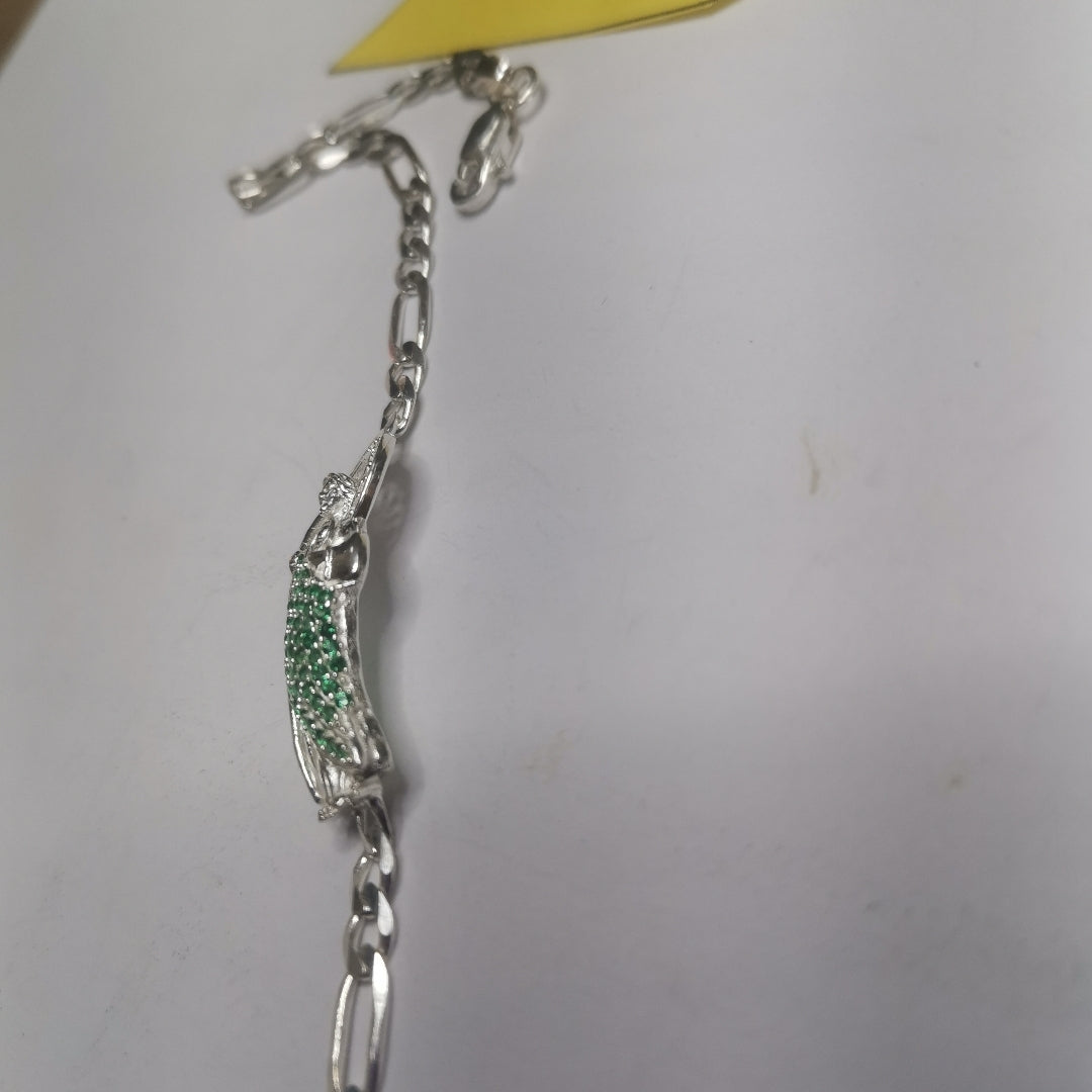PULSERA TEJIDO SAN JUDAS PLATA .925 21 CM 5.5 GR (NUEVO)