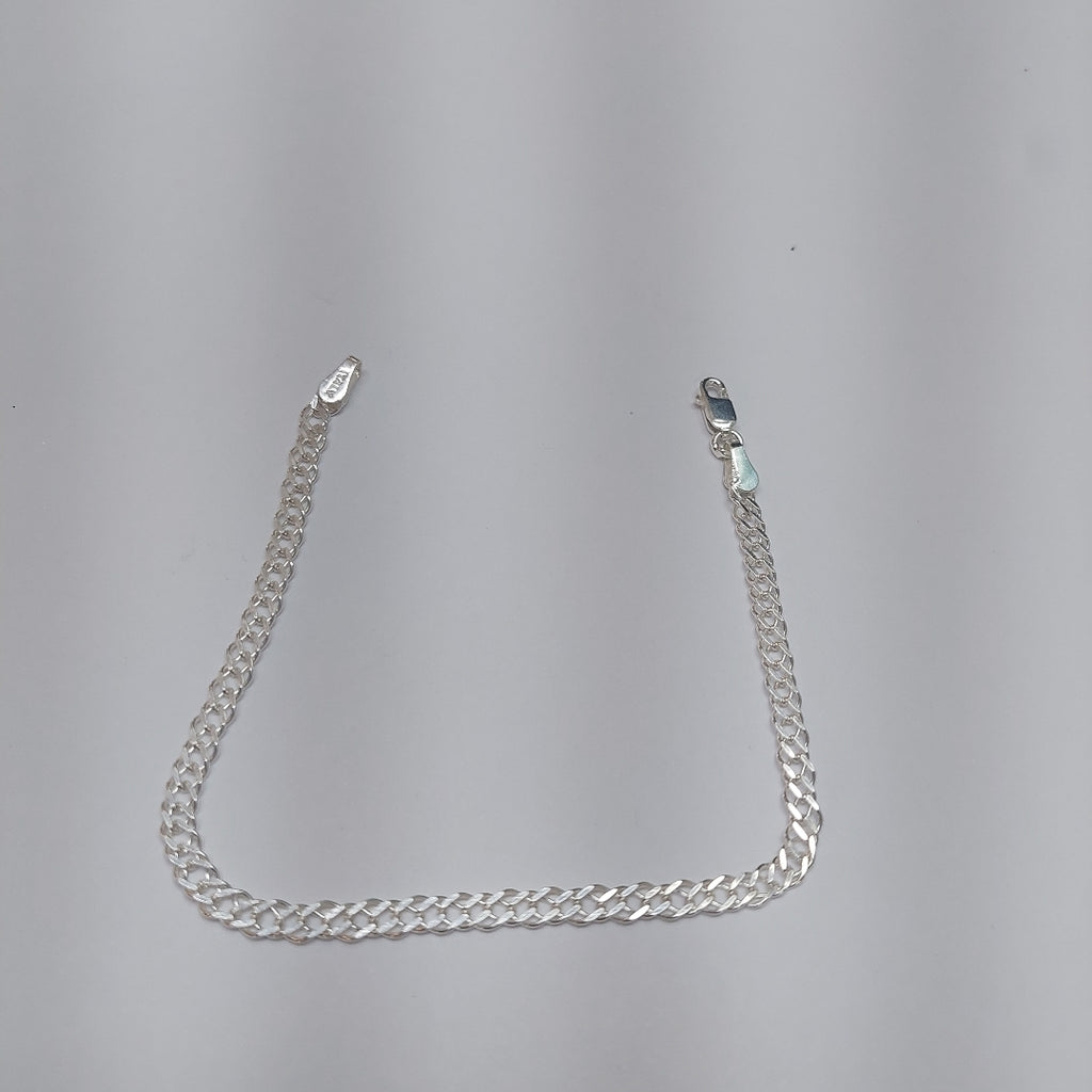 PULSERA DOBLE ESLABON PLATA .925 18 CM 3.53 GR (NUEVO)