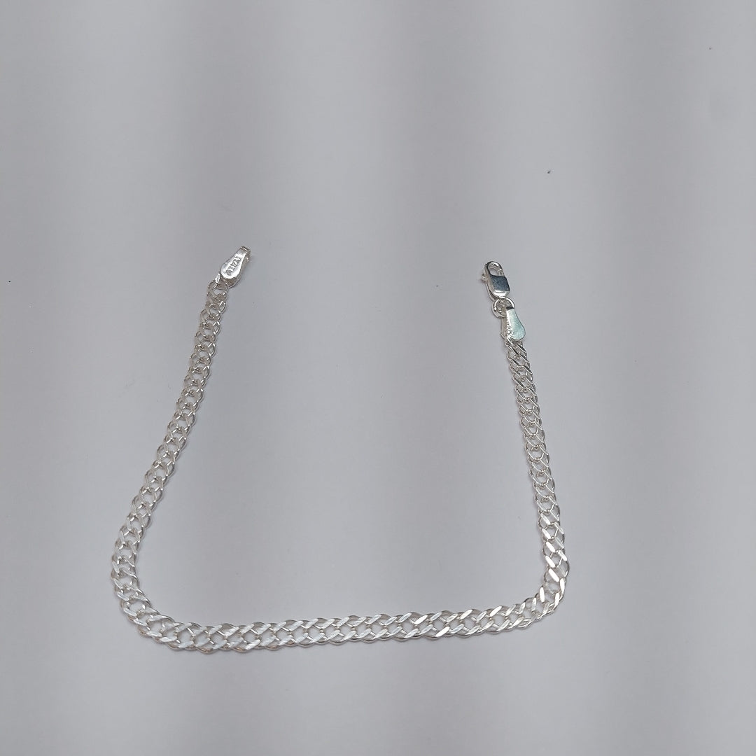 PULSERA DOBLE ESLABON PLATA .925 18 CM 3.53 GR (NUEVO)