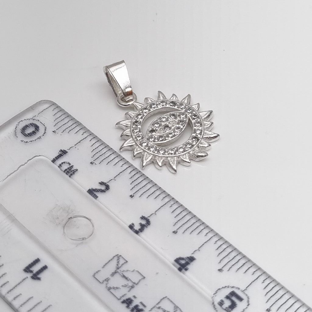 DIJE OJO MAGICO CON CIRCONIAS PLATA .925 2 GR (NUEVO)