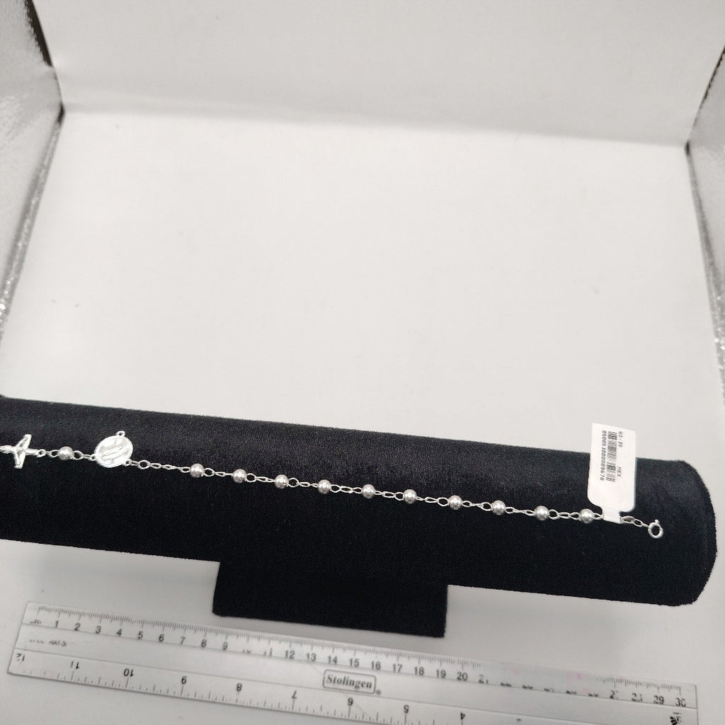 PULSERA TIPO ROSARIO PLATA .925 18 CM 4.02 GR (NUEVO)