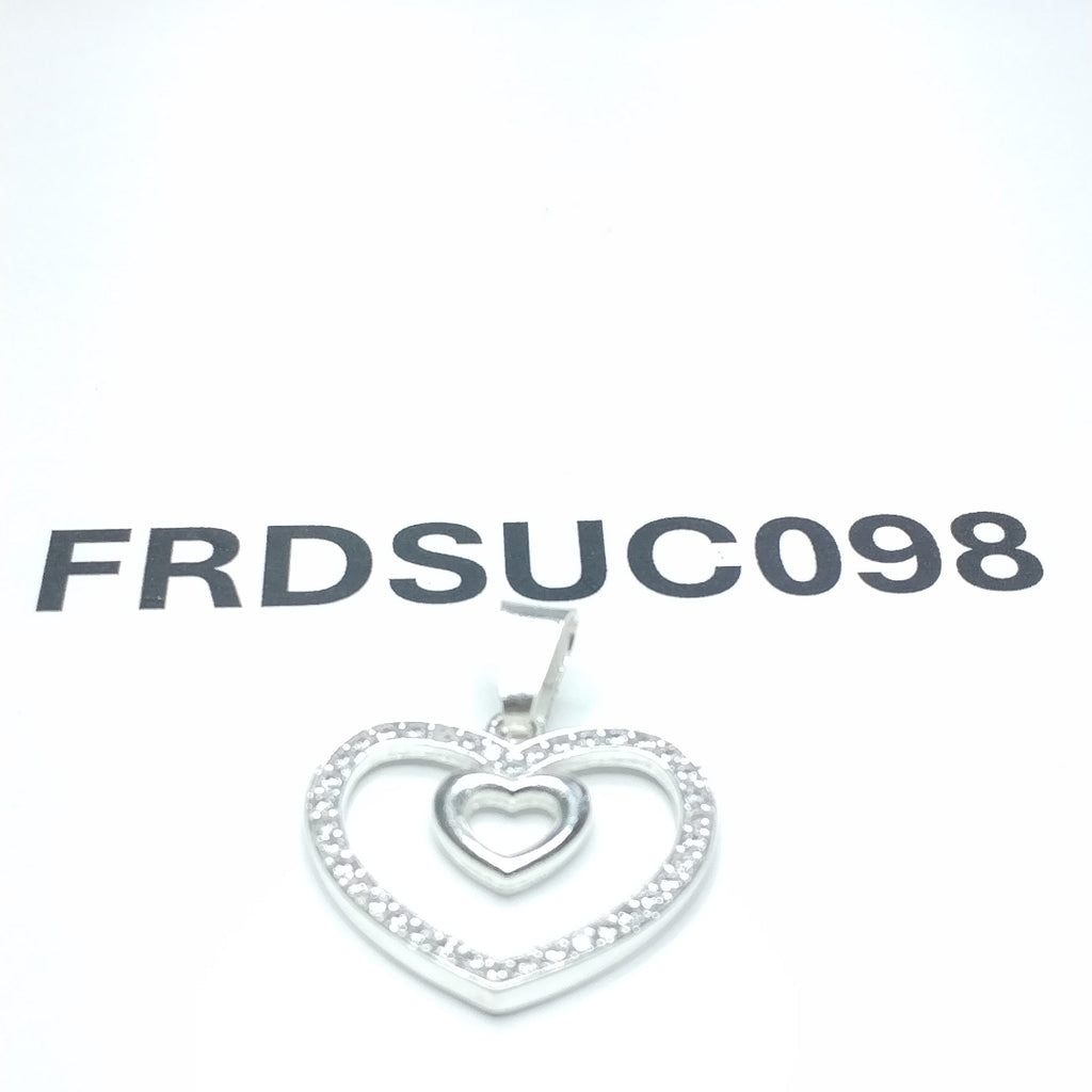 DIJE CORAZON C/CIRCONIAS PLATA .925 2.7 GR (NUEVO)