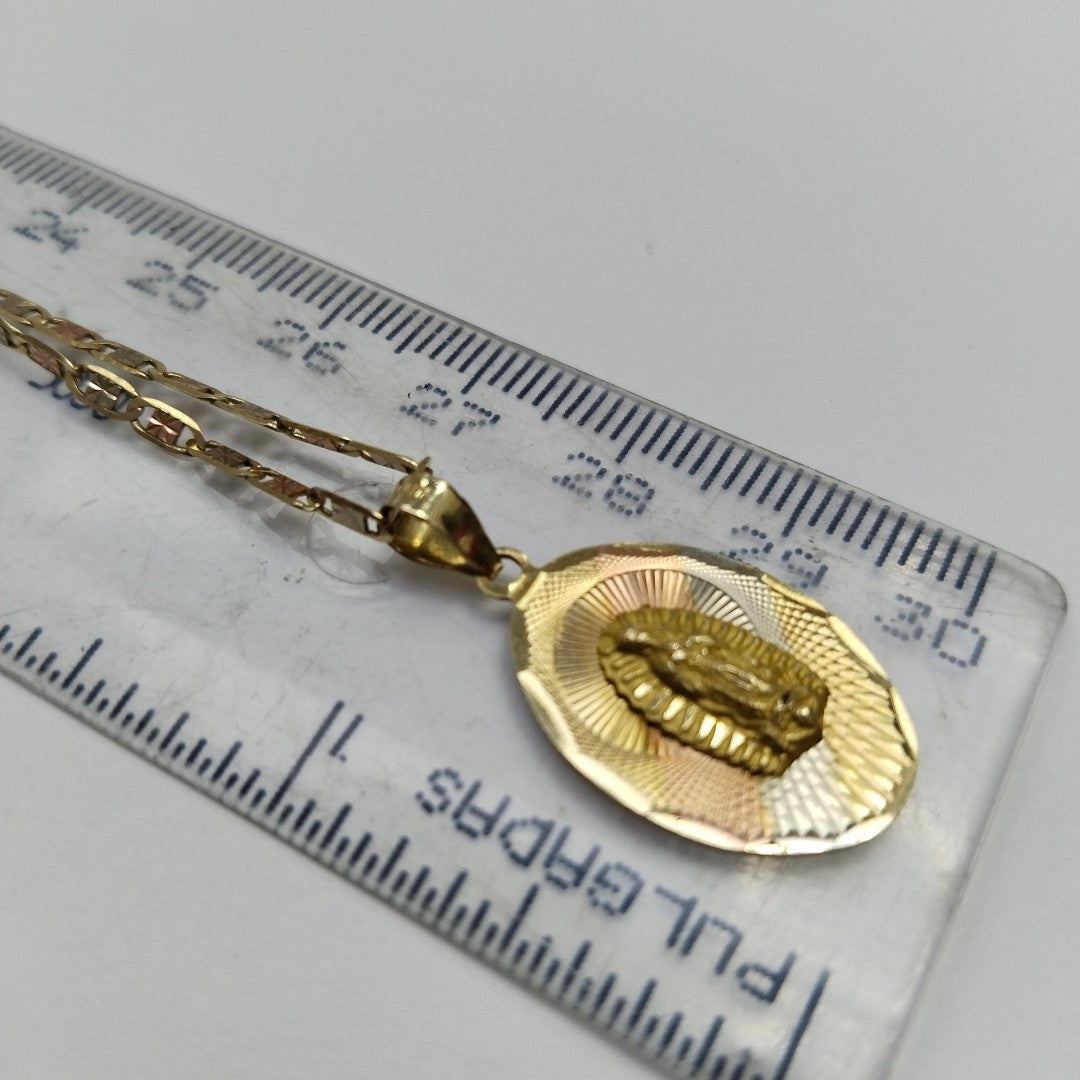 CADENA, MEDALLA RELIGIOSA ORO 10 K 4.9 GRMS (SEMINUEVO)