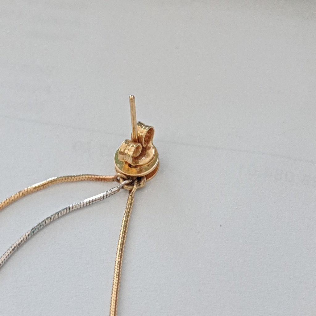 ARETES PAR ORO COMBINADO 14 K 4,90 GRMS (SEMINUEVO)