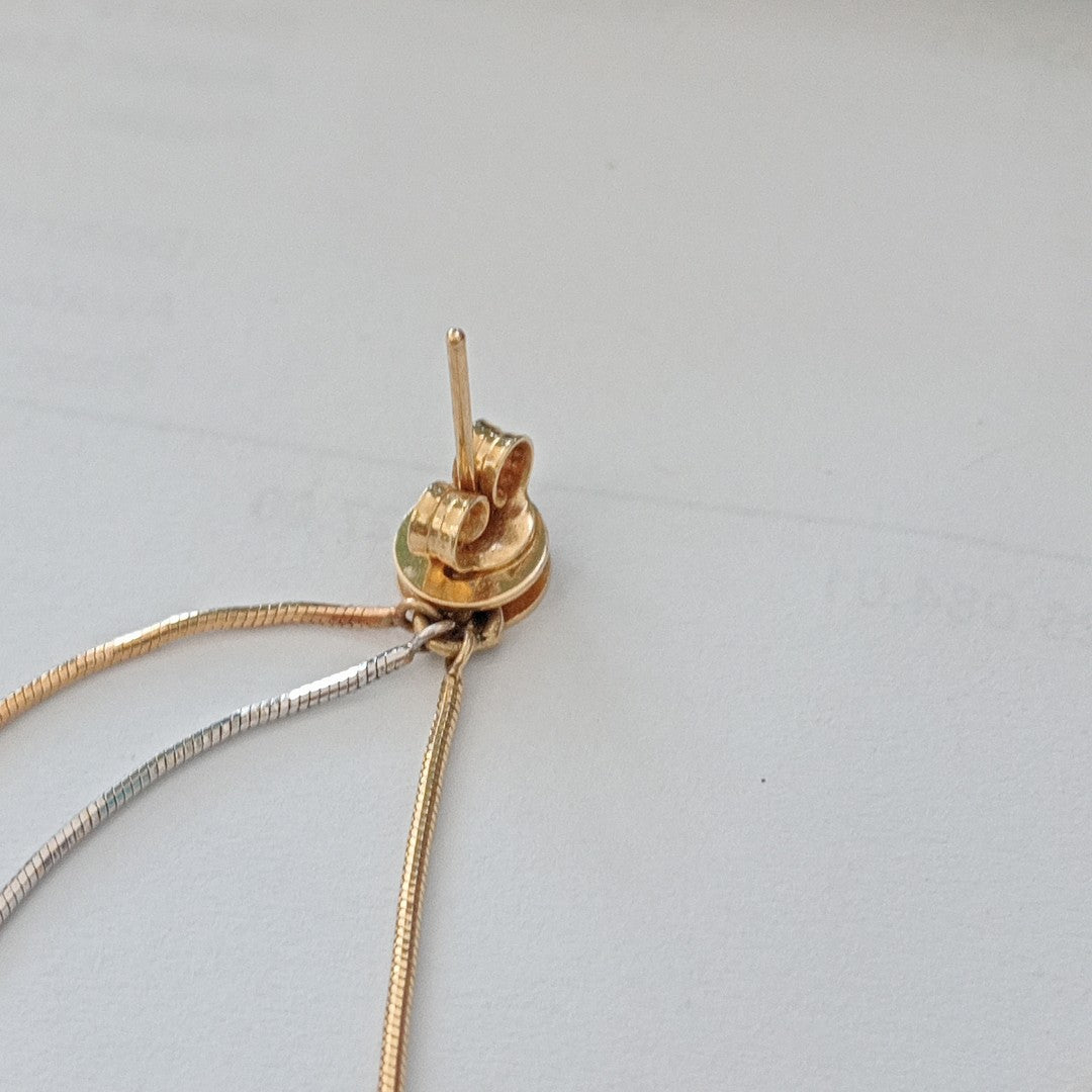 ARETES PAR ORO COMBINADO 14 K 4,90 GRMS (SEMINUEVO)