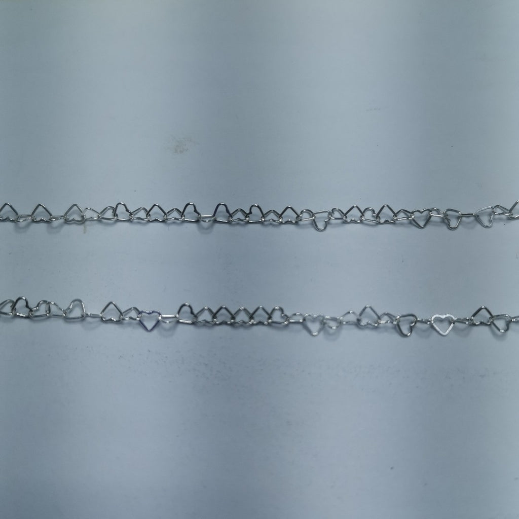 CADENA CORAZONES PLATA .925 50 CM 2.52 GR (NUEVO)