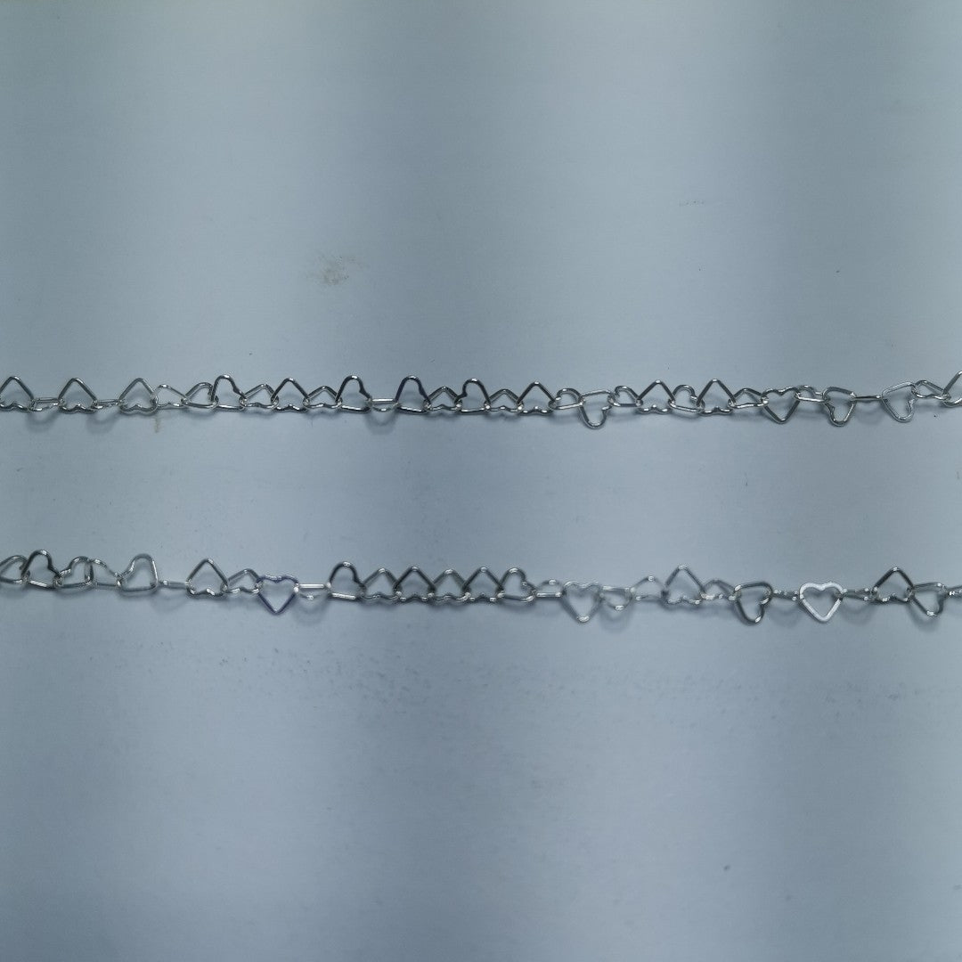 CADENA CORAZONES PLATA .925 50 CM 2.52 GR (NUEVO)