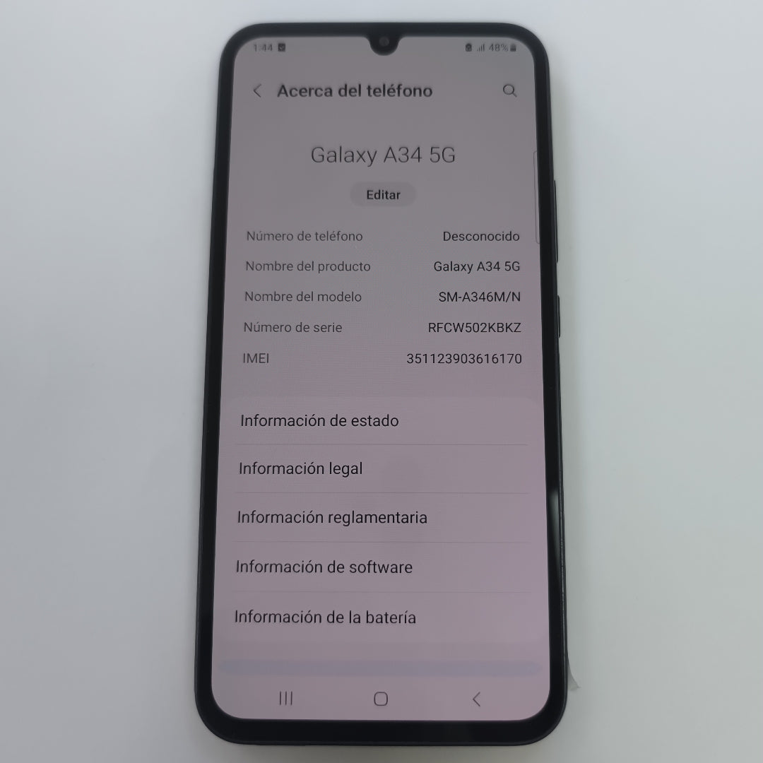CELULAR SAMSUNG GALAXY A34 5G SM-A346M/N 128 GB 6 GB RAM (SEMINUEVO)