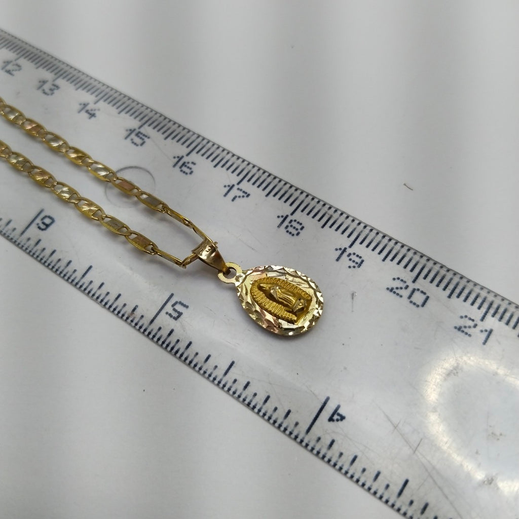 CADENA, MEDALLA RELIGIOSA ORO 10 K 3.5 GRMS (SEMINUEVO)