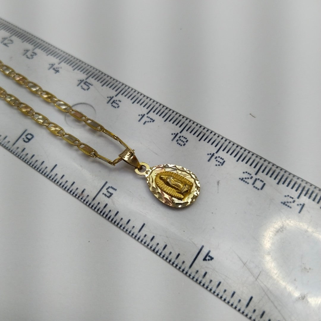 CADENA, MEDALLA RELIGIOSA ORO 10 K 3.5 GRMS (SEMINUEVO)