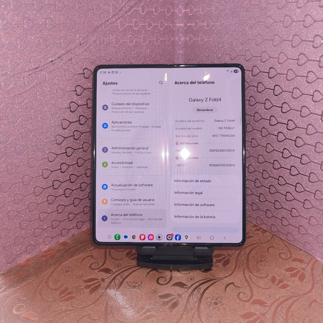 CELULAR SAMSUNG GALAXY Z FOLD 4 SM-F936U1 512 GB 12 GB RAM (SEMINUEVO)