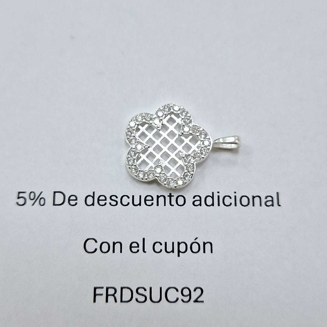 DIJE FLOR CON CIRCONIAS PLATA .925 1.8 GR (NUEVO)
