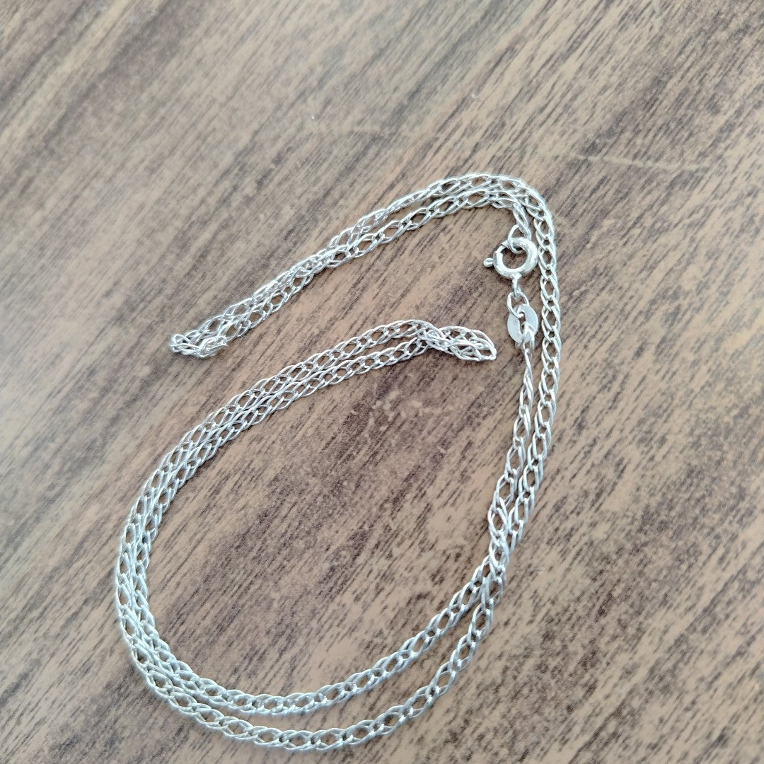CADENA TEJIDO ESLABONES PLATA .925 50 CM 3.5 GR (NUEVO)