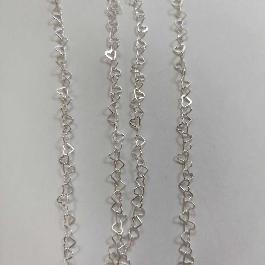 CADENA CORAZONES PLATA .925 60 CM 3.02 GR (NUEVO)