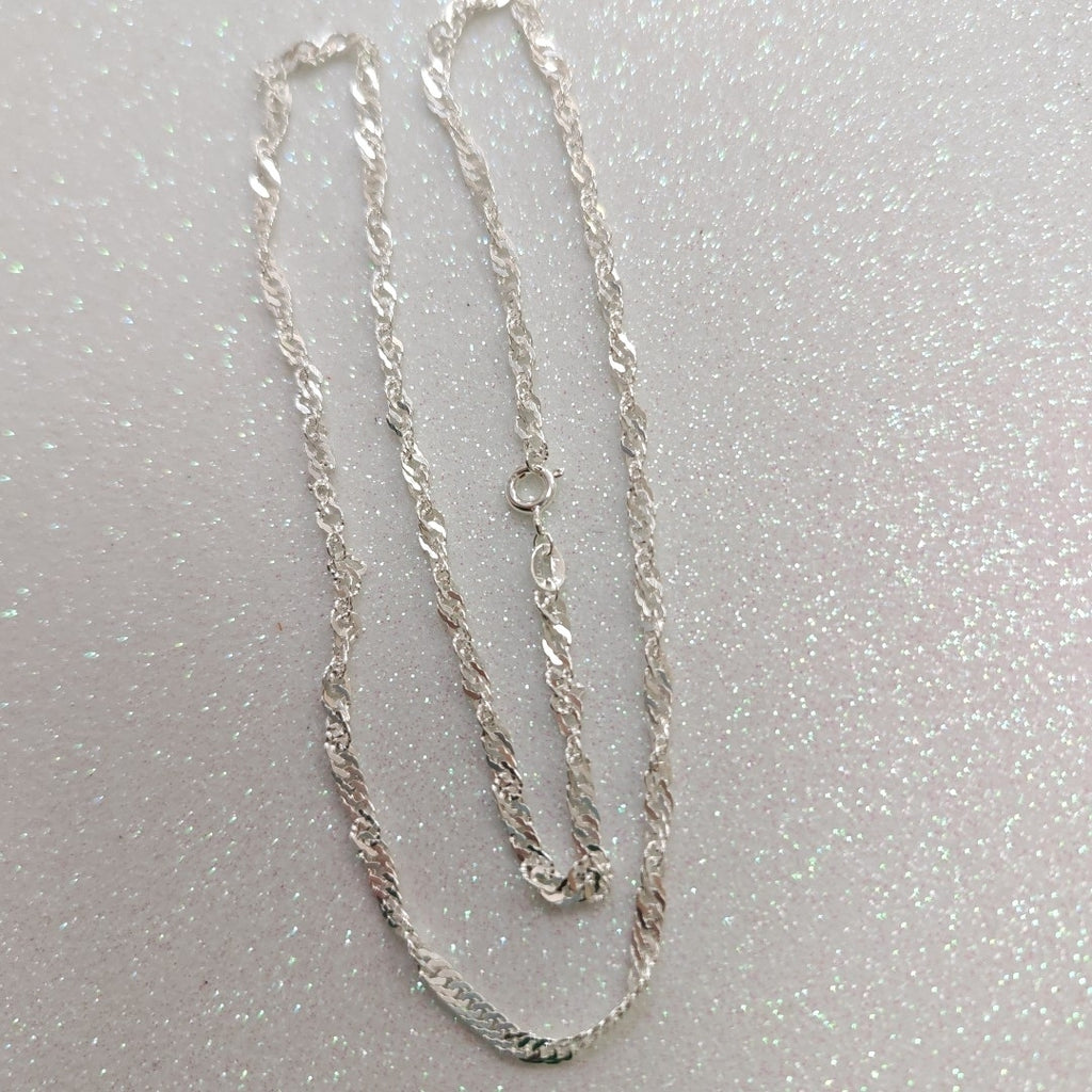 CADENA TEJIDO MEDIO TORZAL PLATA .925 55 CM 5.8 GR (NUEVO)