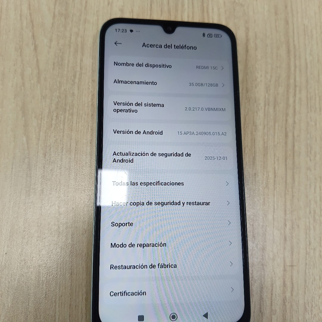 CELULAR XIAOMI REDMI 15C 25078RA3EL (2025) 128 GB 4 GB RAM (SEMINUEVO)