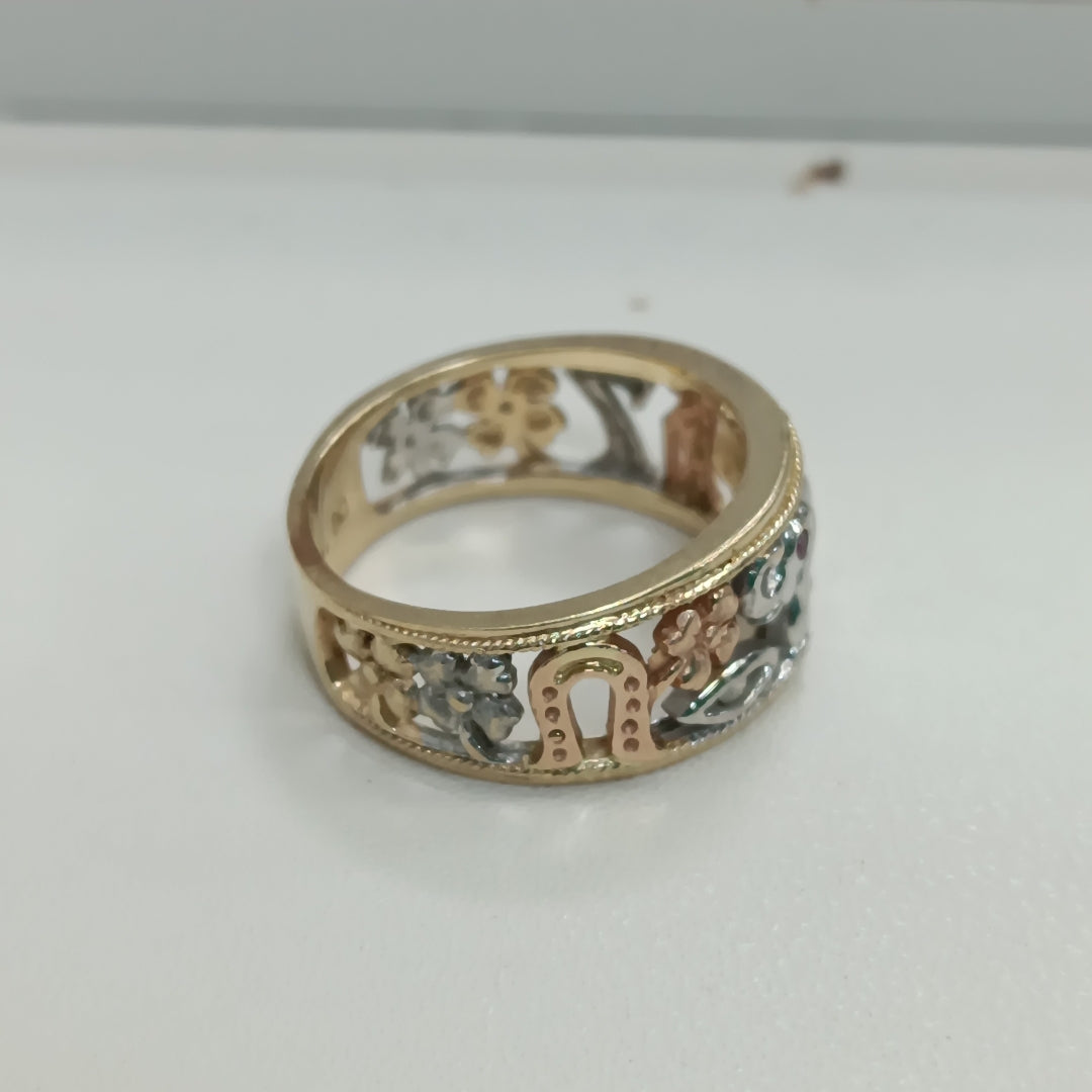 ARGOLLA DE LA SUERTE ORO, ORO COMBINADO 14 K 6.6 GRMS (SEMINUEVO)