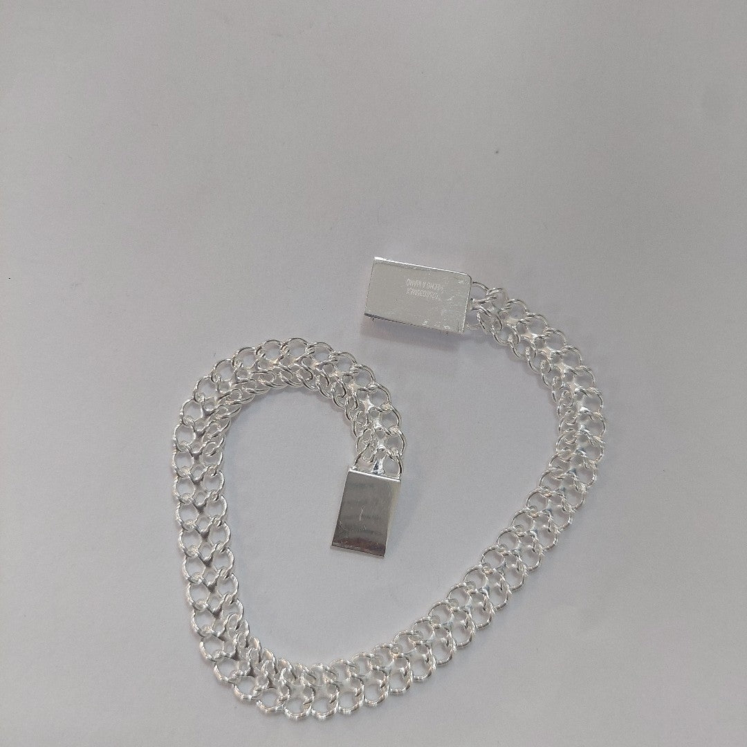 PULSERA TEJIDO CHINO PLATA .925 18 CM 7.7 GR (NUEVO)