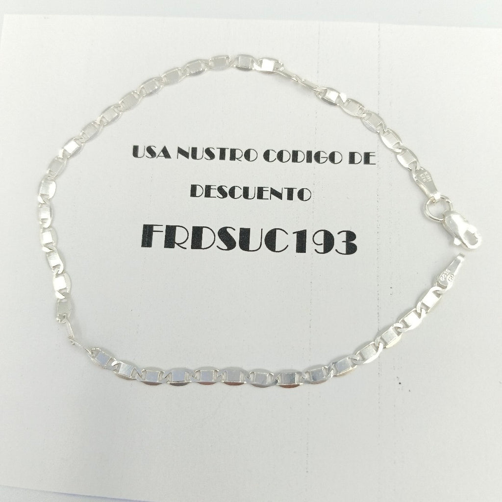 PULSERA TEJIDO ESPEJO PLATA .925 21 CM 2.9 GR (NUEVO)