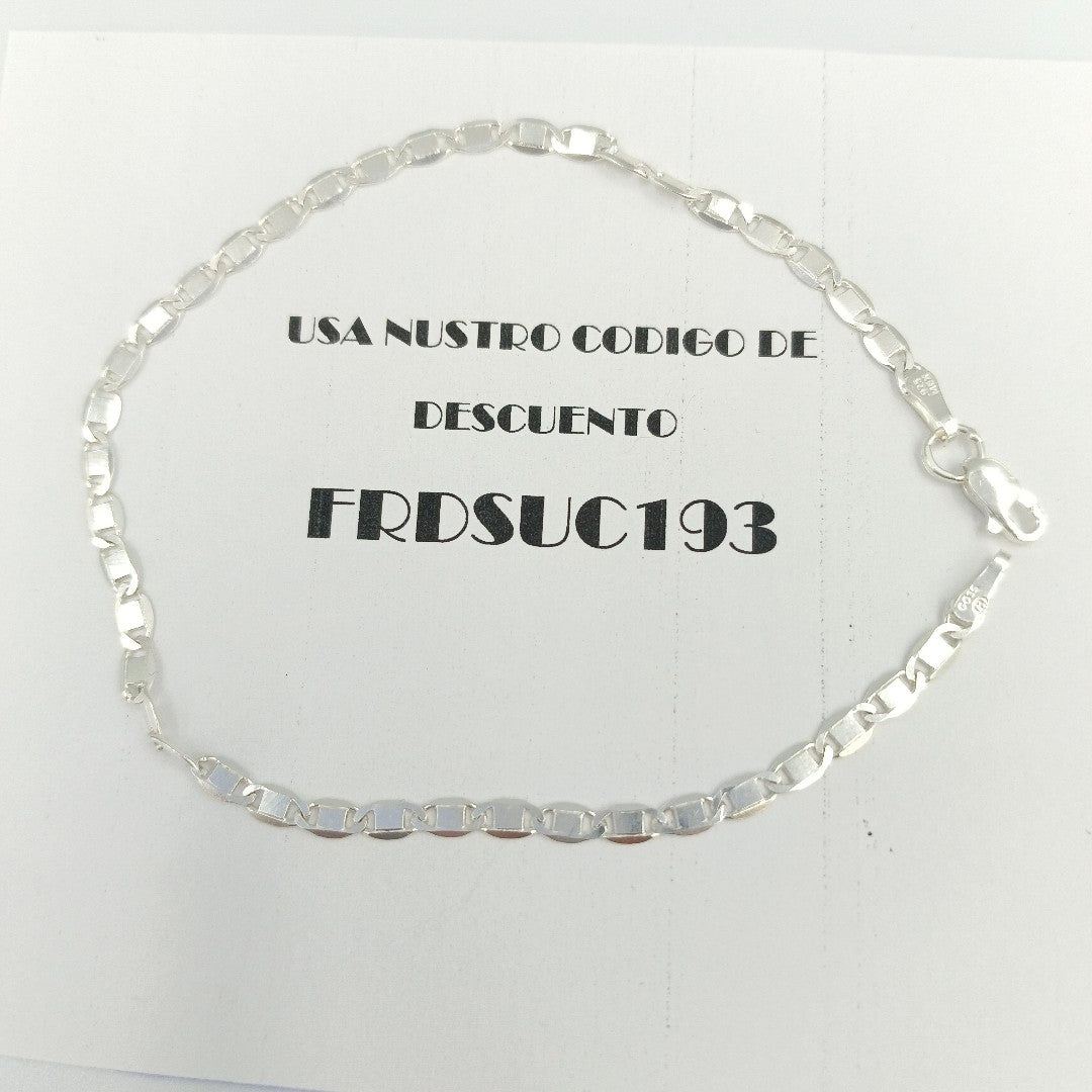 PULSERA TEJIDO ESPEJO PLATA .925 21 CM 2.9 GR (NUEVO)