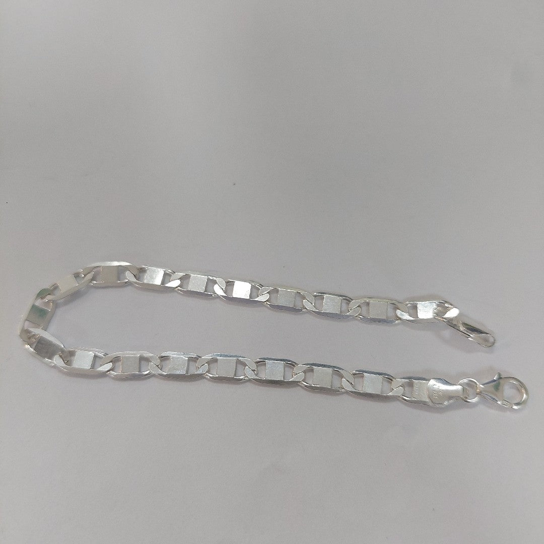 PULSERA TEJIDO ESPEJO PLATA .925 21 CM 8 GR (NUEVO)
