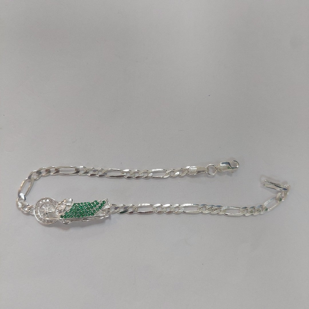 PULSERA TEJIDO SAN JUDAS PLATA .925 21 CM 5.6 GR (NUEVO)