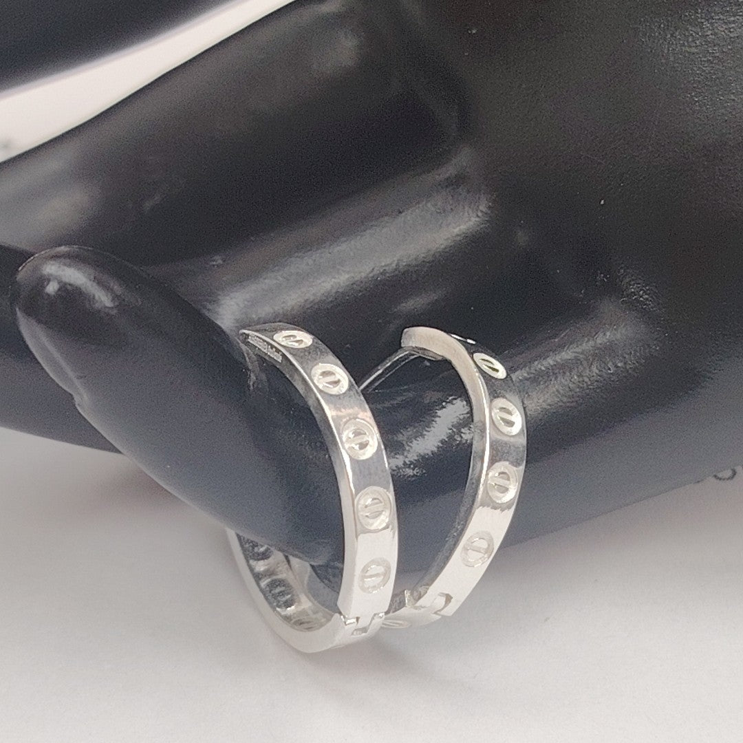 ARETES ARRACADAS FIG TORNILLOS PLATA .925 2.63 GR (NUEVO)