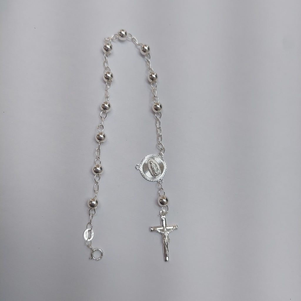 PULSERA TIPO ROSARIO PLATA .925 18 CM 4.02 GR (NUEVO)