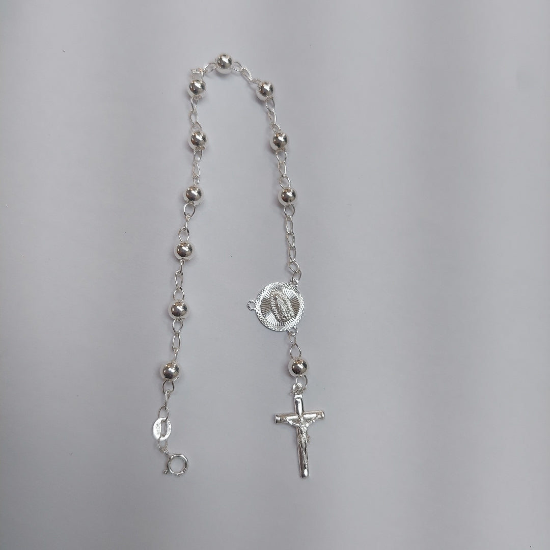 PULSERA TIPO ROSARIO PLATA .925 18 CM 4.02 GR (NUEVO)
