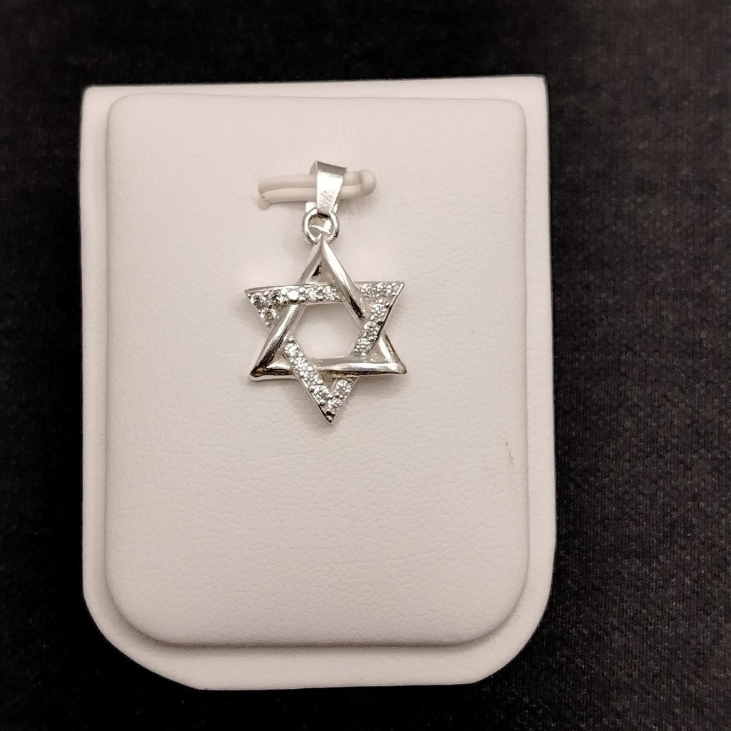 DIJE ESTRELLA DE DAVID C/CIRCONIAS PLATA .925 2.7 GR (NUEVO)