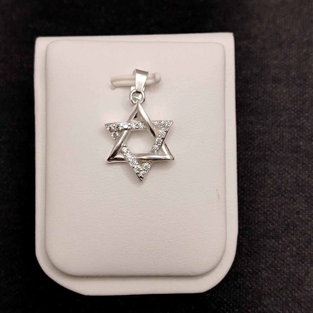 DIJE ESTRELLA DE DAVID C/CIRCONIAS PLATA .925 2.7 GR (NUEVO)