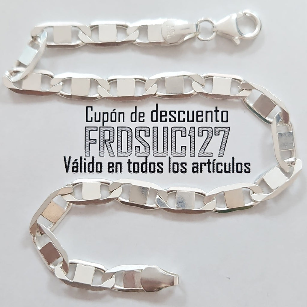 PULSERA TEJIDO ESPEJO PLATA .925 21 CM 7.9 GR (NUEVO)