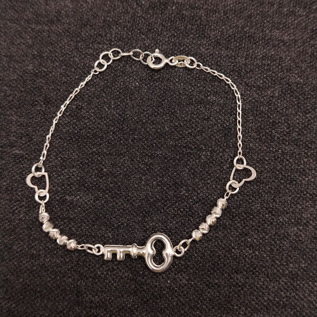 PULSERA TEJIDO LLAVE PLATA .925 18 CM 2.3 GR (NUEVO)