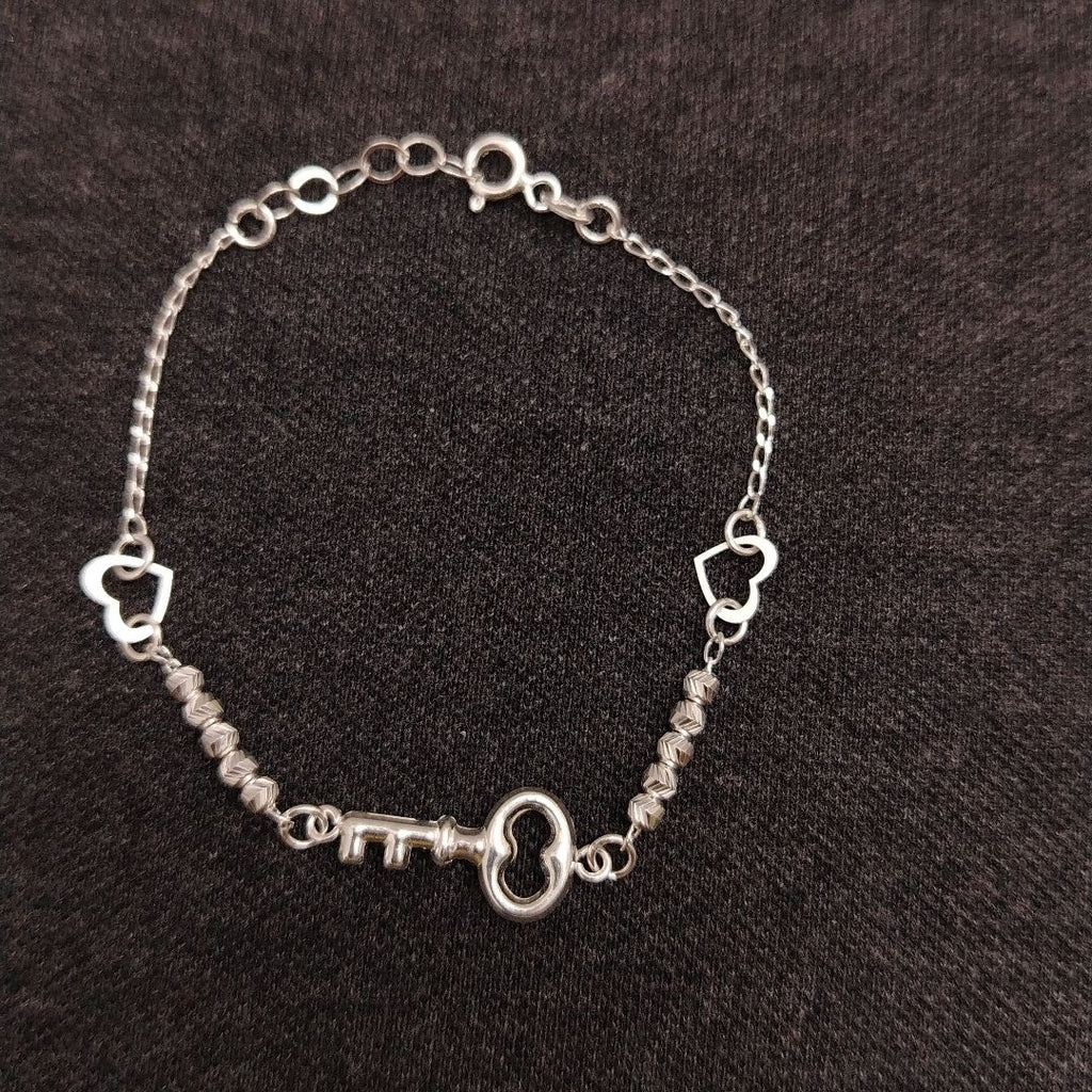 PULSERA TEJIDO LLAVE PLATA .925 18 CM 2.3 GR (NUEVO)