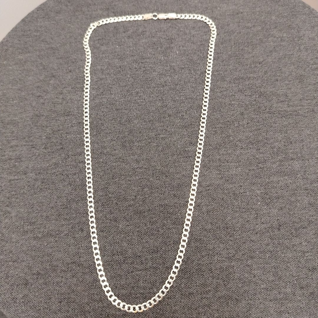 CADENA TEJIDO BARBADO PLATA .925 55 CM 12.8 GR (NUEVO)