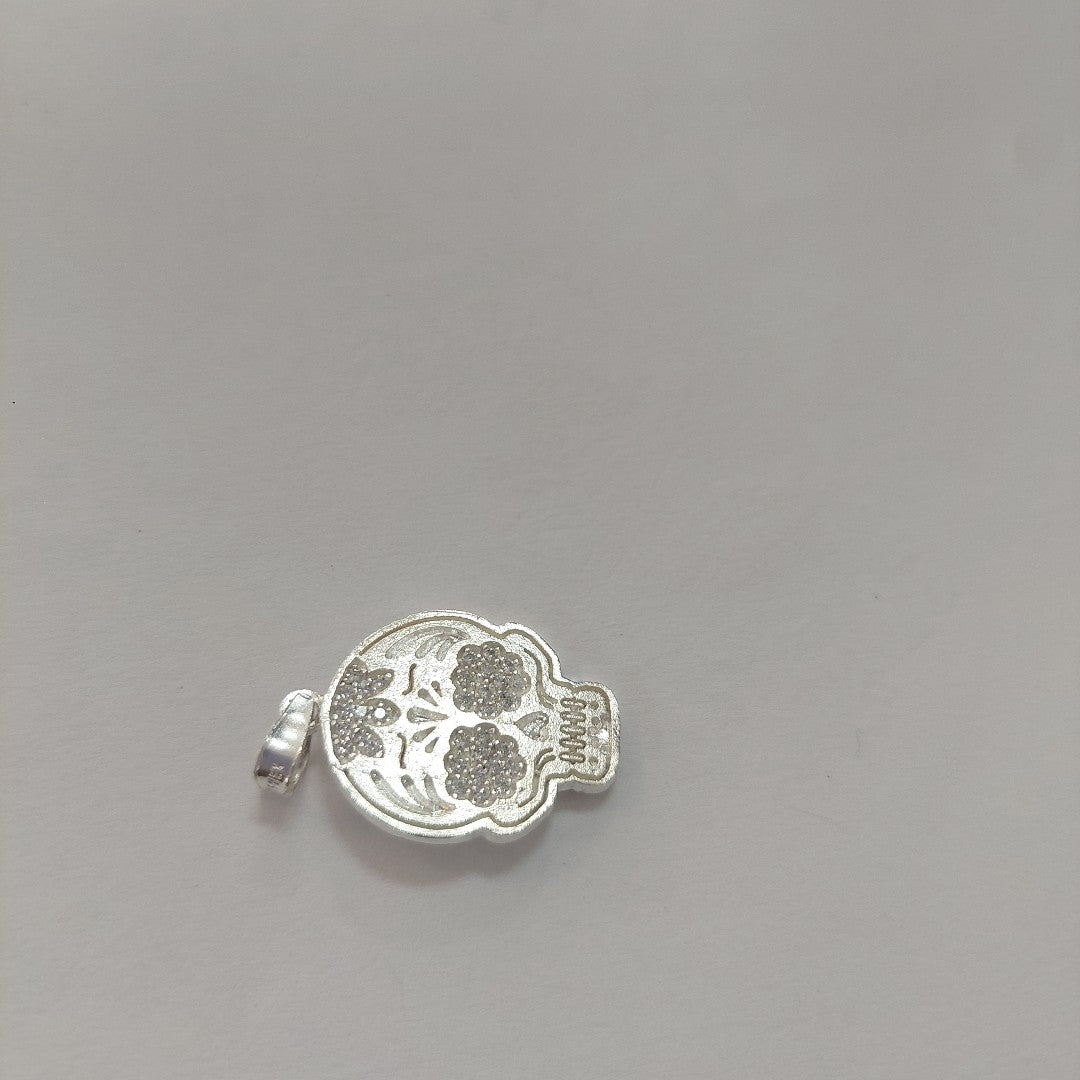 DIJE CALAVERA CON CIRCONIAS PLATA .925 2.5 GR (NUEVO)